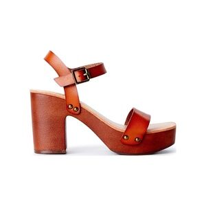 NWOT Madden NYC Lifft Faux Leather Platform Sandals in Cognac Women's size 6